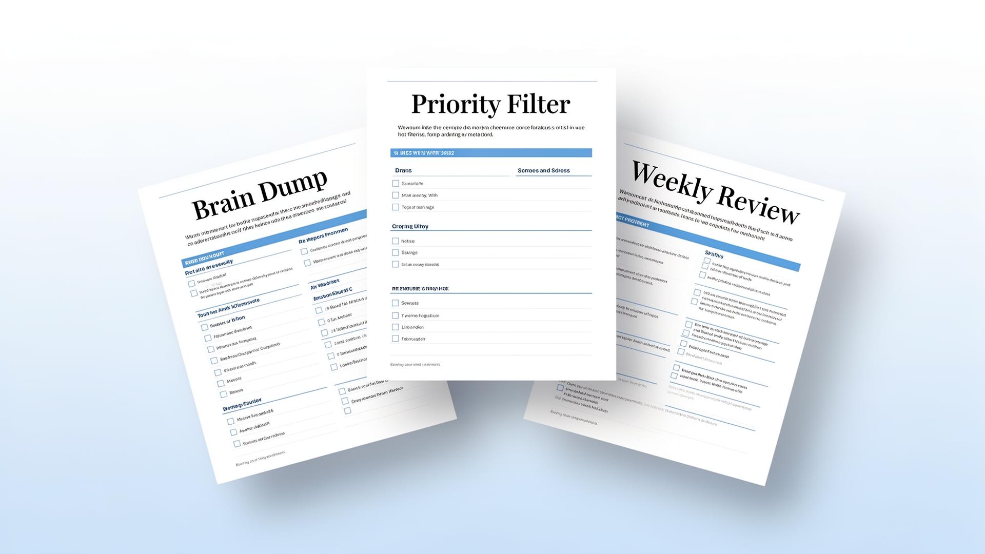 ADHD Focus System printable worksheets
